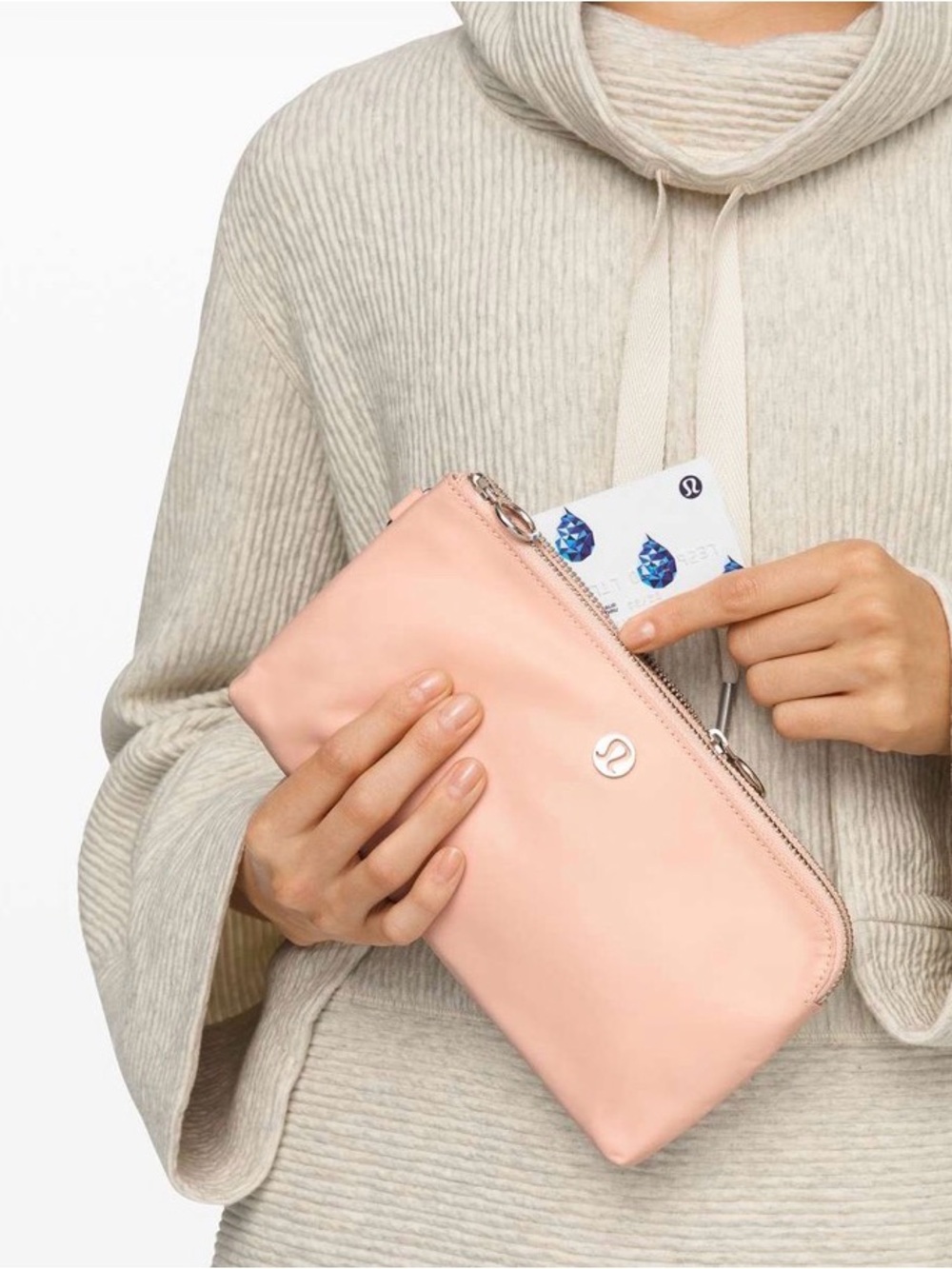 RARE Lululemon Now & Always Pouch Misty Shell Blush Pink Wristlet Sold Out - Picture 13 of 14